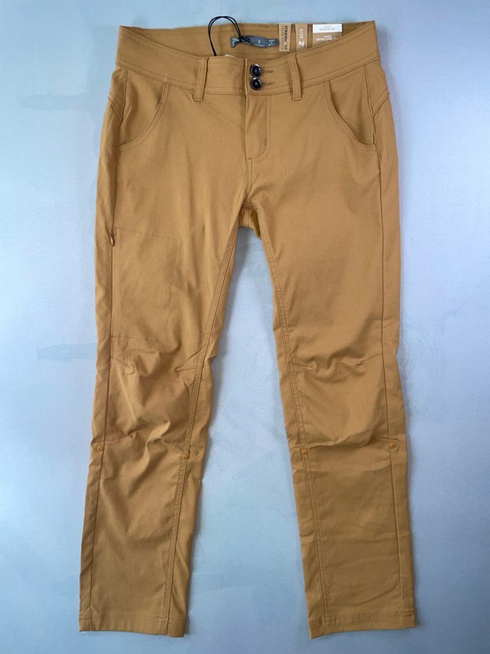 Prana NEW Women's Halle Hiking Straight Leg Pants in Tan Size 2 Short